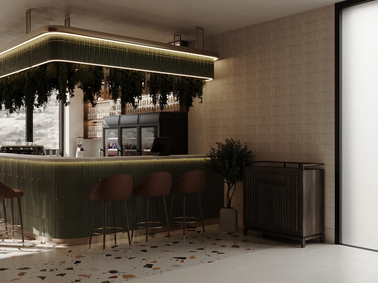 Барная зона Snack Bar — визуализация проекта